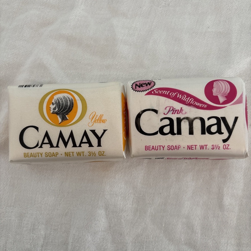Lot Of Two Bars Of Vintage Camay Soap, One Pink Camay And‎ One Yellow Camay